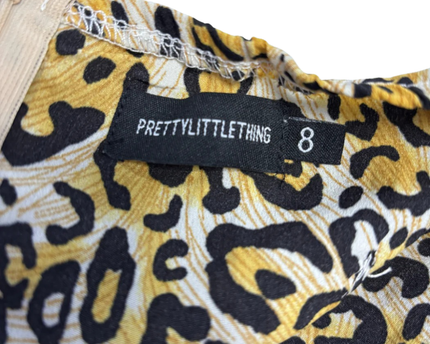PrettyLittleThing Leopard Print Puff Sleeve Midi Dress