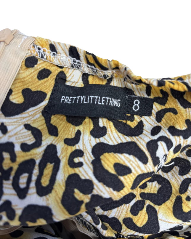 PrettyLittleThing Leopard Print Puff Sleeve Midi Dress