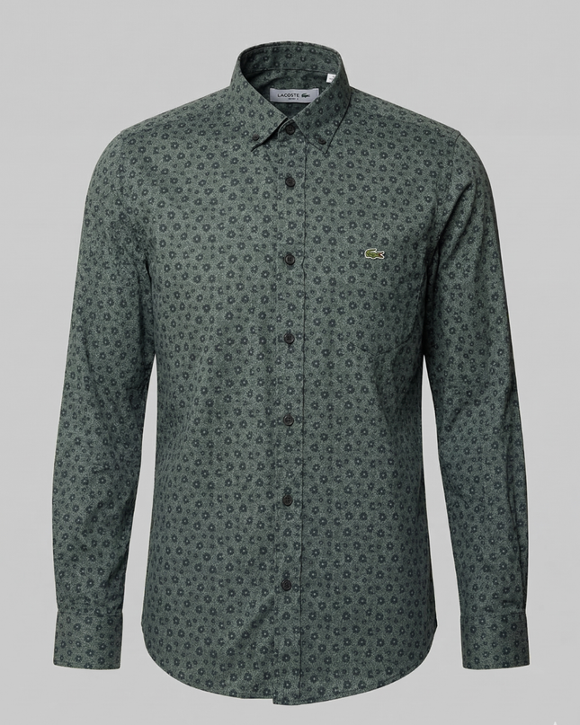 Lacoste Green Floral Slim Fit Shirt