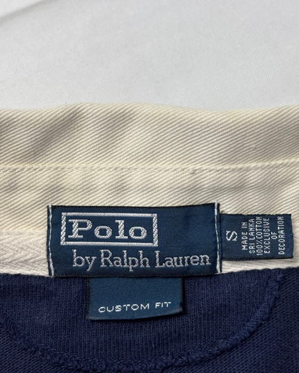 Polo Ralph Lauren Blue & Burgundy Striped Rugby Shirt