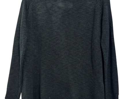 SUITEBLANCO Black Leopard Head Embroidered Knit Sweater