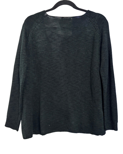 SUITEBLANCO Black Leopard Head Embroidered Knit Sweater