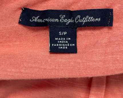 American Eagle Outfitters Coral Crochet Trim Smocked Hem Top