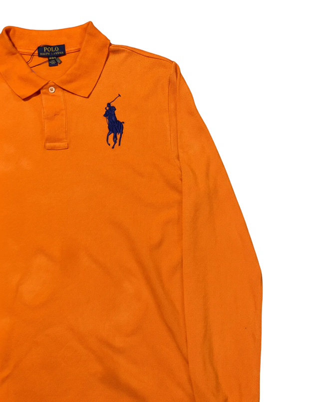 Polo Ralph Lauren Orange Long-Sleeve Big Pony Polo Shirt