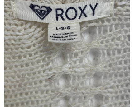 ROXY Cream Open Knit Relaxed Cardigan