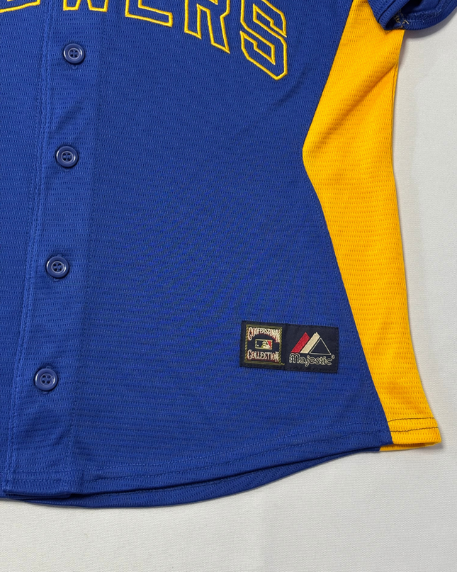 Majestic Blue Milwaukee Brewers Cooperstown Collection Baseball Jersey