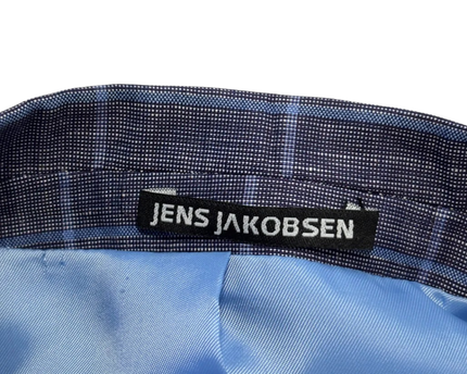 Jens Jakobsen Blue Checkered Linen Blend Blazer