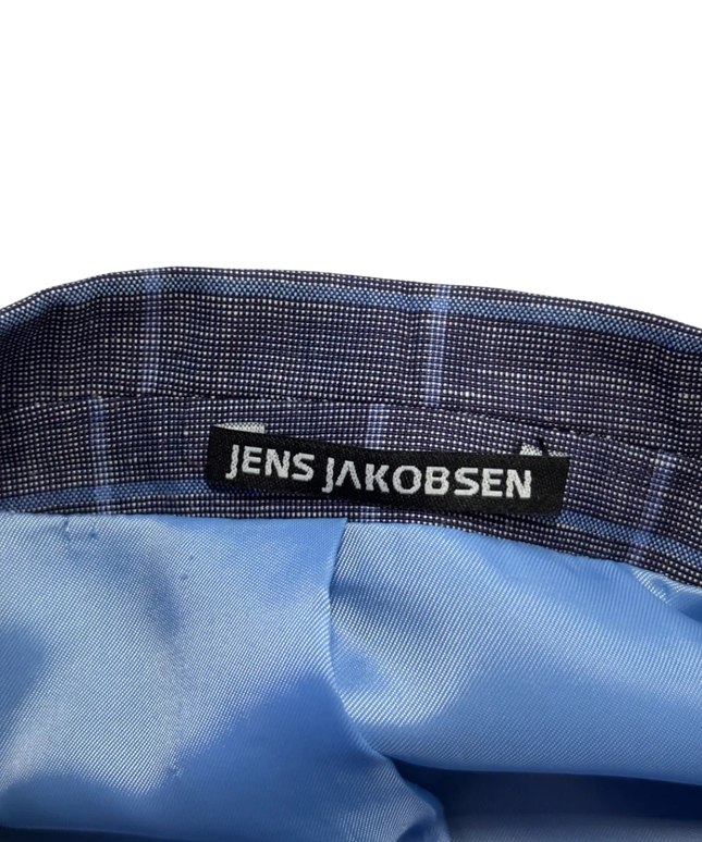 Jens Jakobsen Blue Checkered Linen Blend Blazer