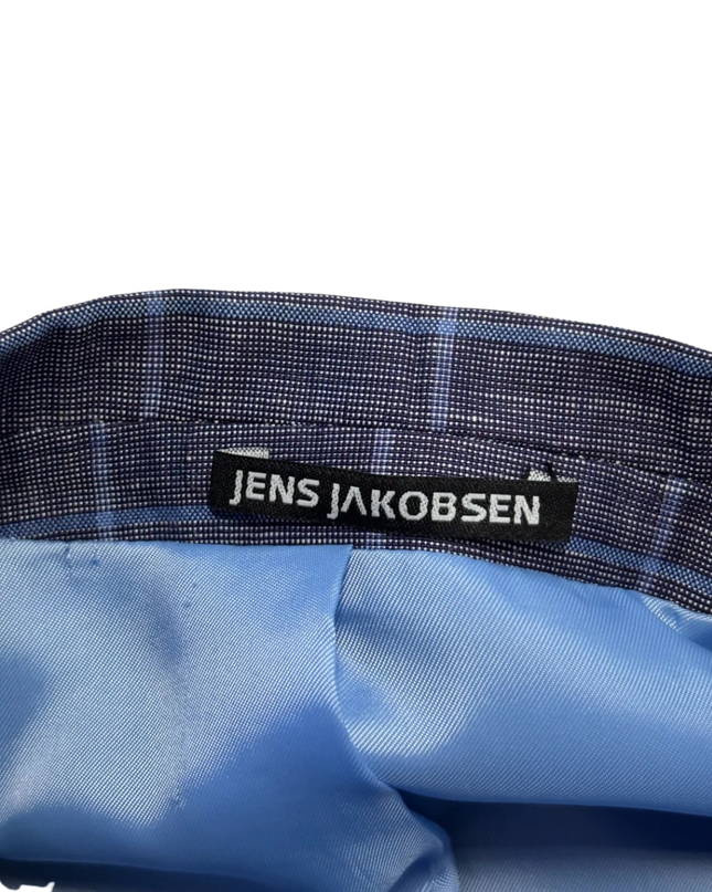 Jens Jakobsen Blue Checkered Linen Blend Blazer