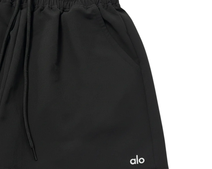 Alo Black Performance Cotton-Blend Sports Shorts