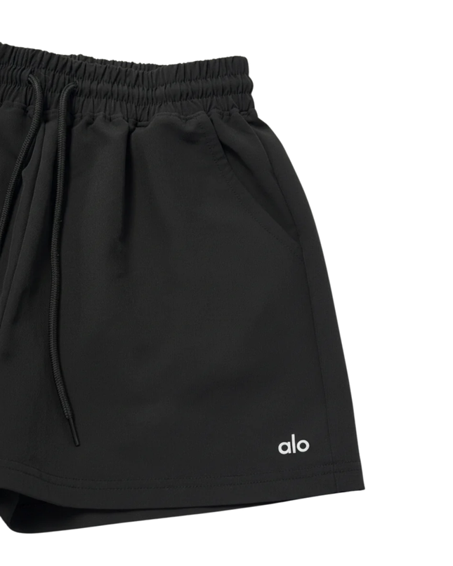 Alo Black Performance Cotton-Blend Sports Shorts