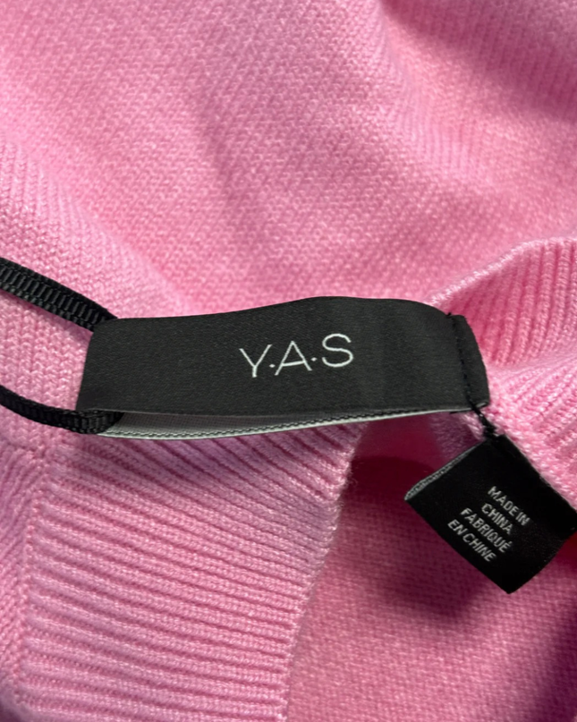 Y.A.S Pink Crew Neck Ribbed Hem Knit Sweater W/Tags