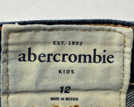Abercrombie & Fitch Kids Dark Blue Distressed Straight Leg Jeans