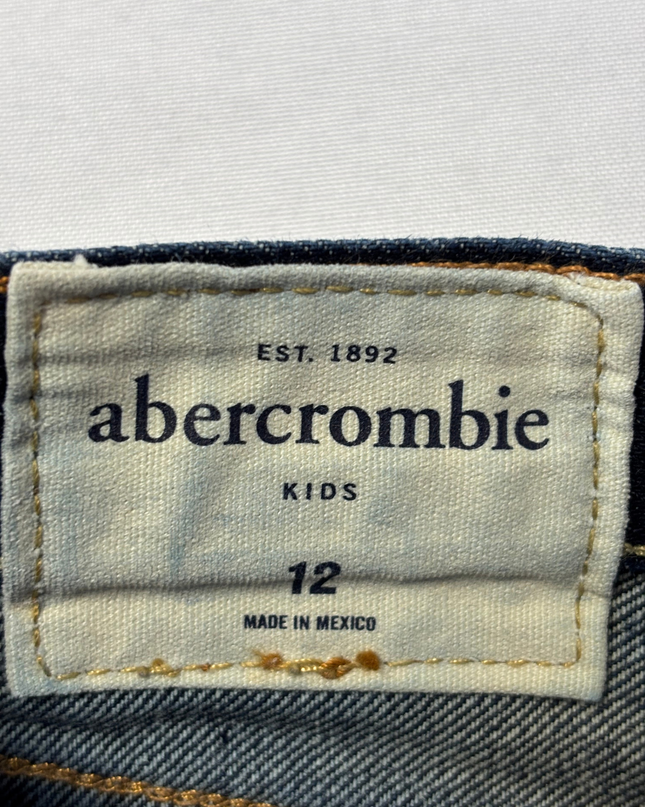 Abercrombie & Fitch Kids Dark Blue Distressed Straight Leg Jeans