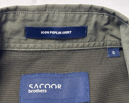 Sacoor Brothers Olive Green Slim Fit Icon Poplin Shirt