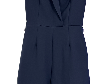 H&M Navy Blue Sleeveless Shawl Collar Romper