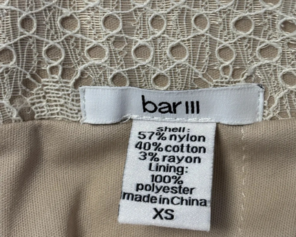 Bar III Cream Lace Overlay Pencil Skirt