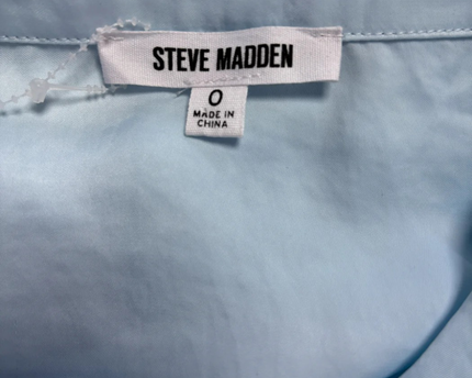 Steve Madden Light Blue Ruched Midi Shirt Dress