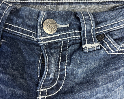 BKE Sabrina Blue Distressed Denim Shorts