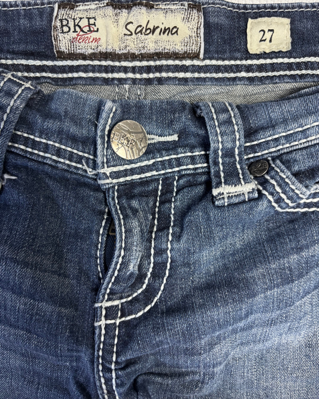 BKE Sabrina Blue Distressed Denim Shorts