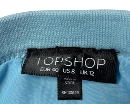 Topshop Light Blue Knit Pointelle Pencil Skirt