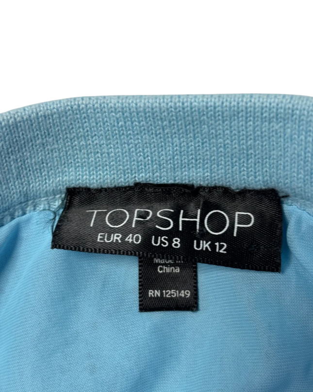 Topshop Light Blue Knit Pointelle Pencil Skirt