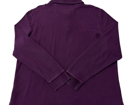 M&S Purple Long Sleeve Cotton Polo Shirt