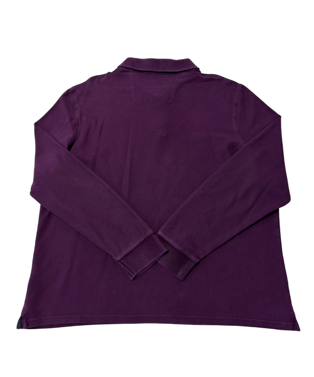 M&S Purple Long Sleeve Cotton Polo Shirt