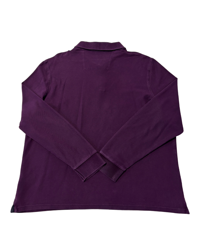 M&S Purple Long Sleeve Cotton Polo Shirt
