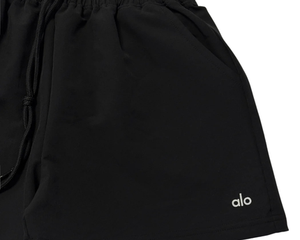 Alo Black Relaxed Fit Drawstring Sports Shorts