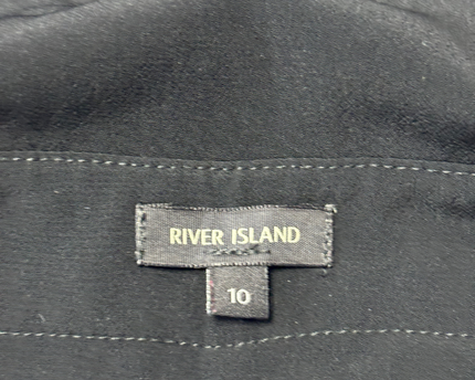 River Island Black Wide-Leg Dungaree Jumpsuit