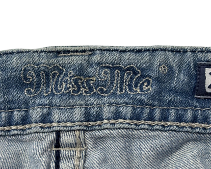 Miss Me Blue Distressed Wing Pocket Skinny Jeans