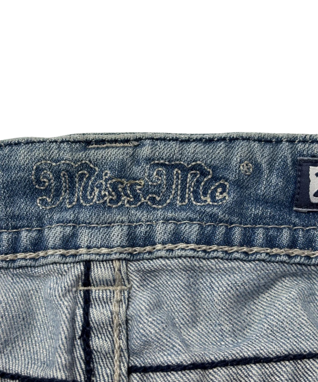 Miss Me Blue Distressed Wing Pocket Skinny Jeans