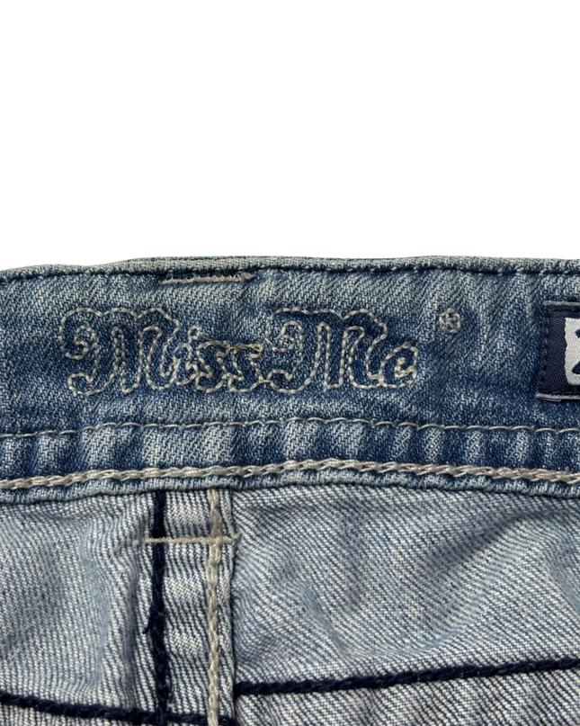 Miss Me Blue Distressed Wing Pocket Skinny Jeans