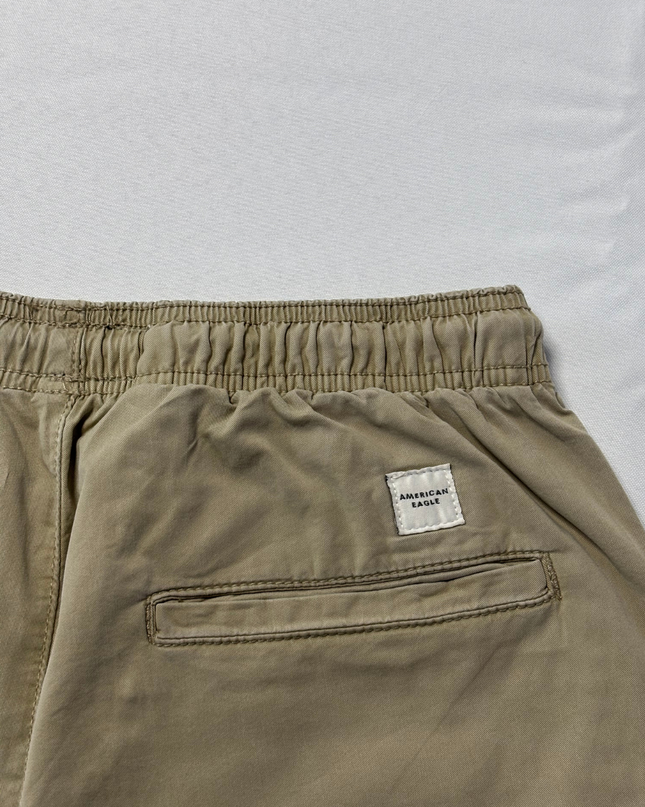 American Eagle Men's Khaki Chino Flex Drawstring Shorts