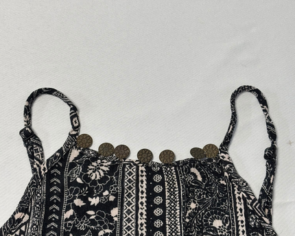 American Eagle Black and White Geometric Print Romper