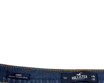 Hollister Blue Skinny Distressed Stripe Jeans