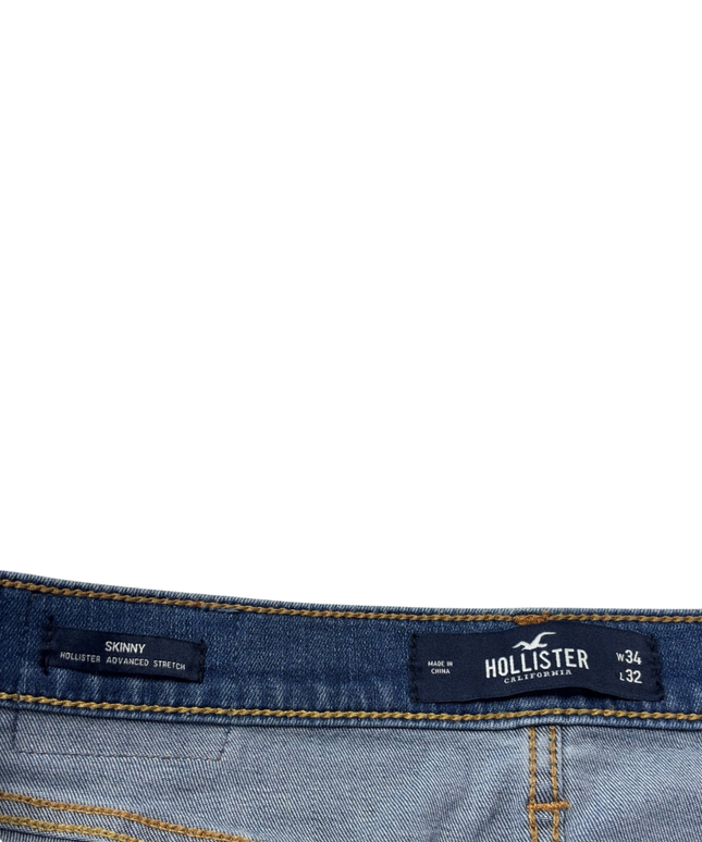 Hollister Blue Skinny Distressed Stripe Jeans