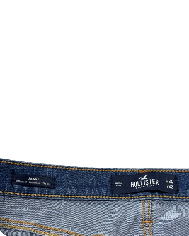 Hollister Blue Skinny Distressed Stripe Jeans
