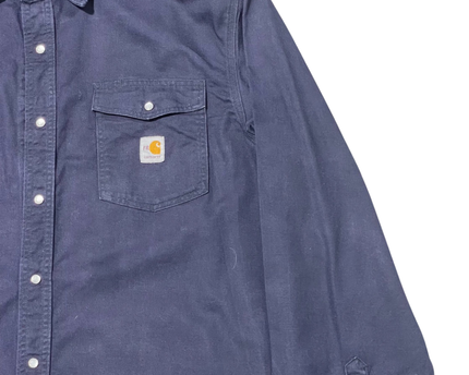 Carhartt Navy Blue Flame-Resistant Long Sleeve Utility Work Shirt
