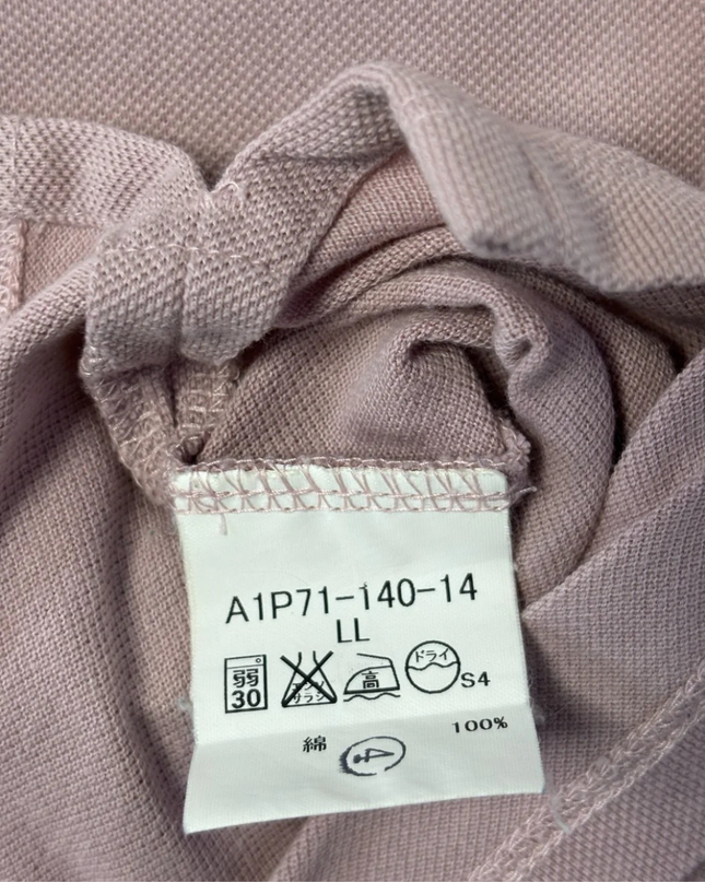 Burberry Men's Pink Short Sleeve Polo Shirt with Check Cuffs