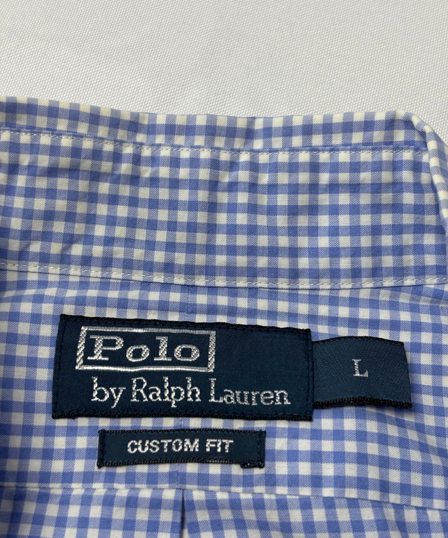 Polo Ralph Lauren Blue Checkered Short Sleeve Custom Fit Shirt