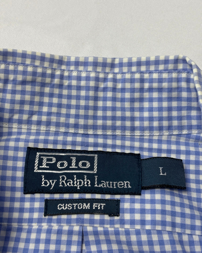 Polo Ralph Lauren Blue Checkered Short Sleeve Custom Fit Shirt