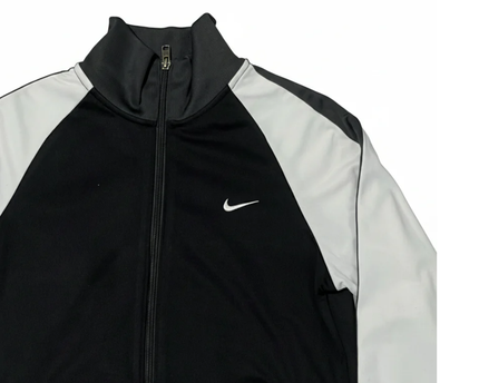 Nike Black/White Full-Zip Athletic Track Jacket