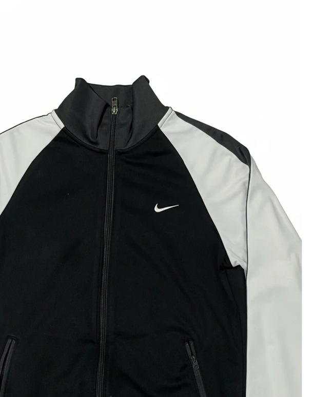 Nike Black/White Full-Zip Athletic Track Jacket