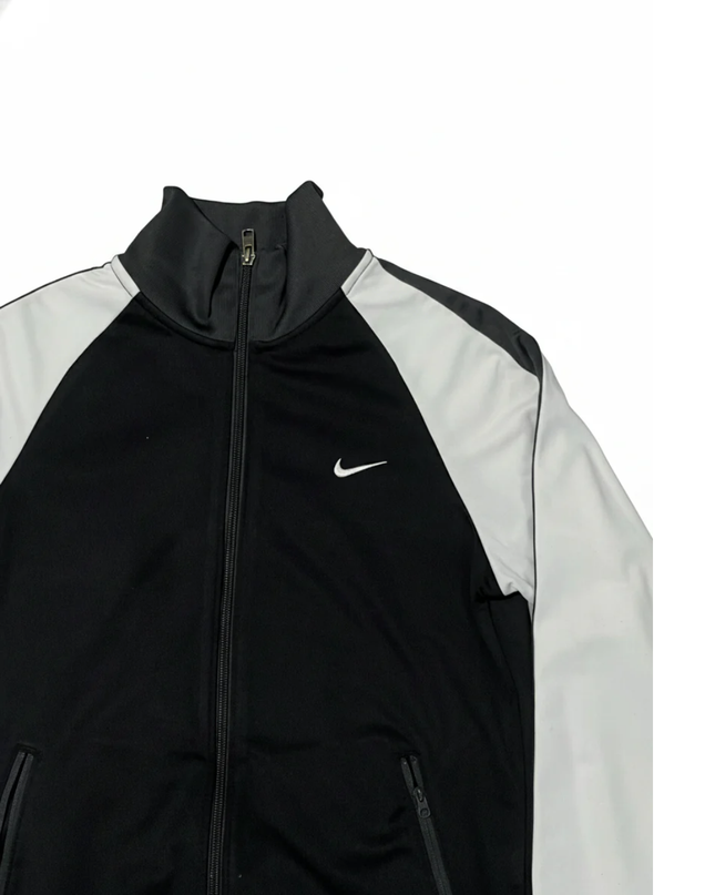 Nike Black/White Full-Zip Athletic Track Jacket