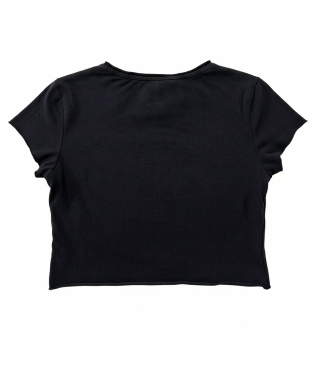 FB Sister Black Rebel Heart 1992 Cutout Graphic Crop Top