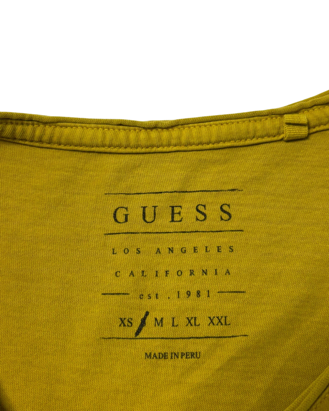 GUESS Yellow Distorted Rose Graphic T-Shirt