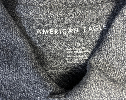American Eagle Grey Short Sleeve Polo Shirt