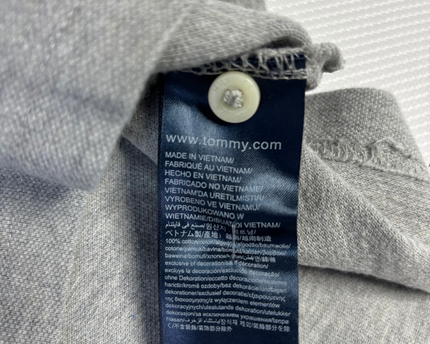 Tommy Hilfiger Grey Regular Fit Polo Shirt with Contrast Collar